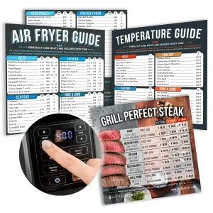 Air Fryer Cheat Sheet Cooking Times Chart Magnet Accessories for Refrigerator   Airfryer Baking & Grilling Cook books and Kitchen Magnetic Fridge Food Temperature Guide for Quick Reference