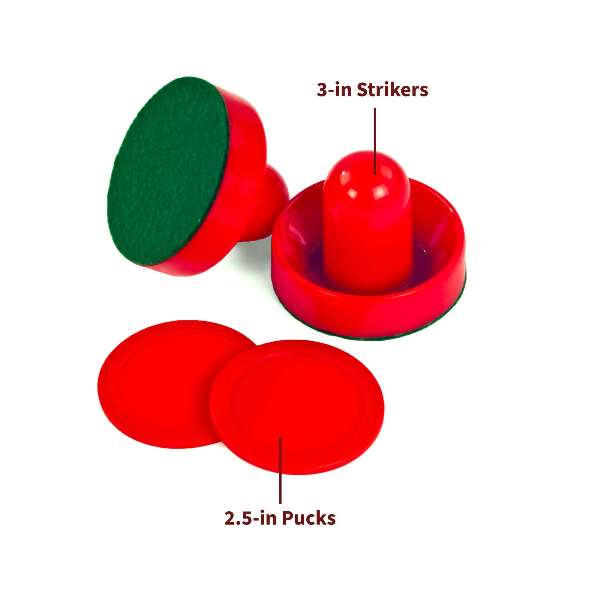 Air Hockey 3-in Strikers and 2.5-in Pucks - Red