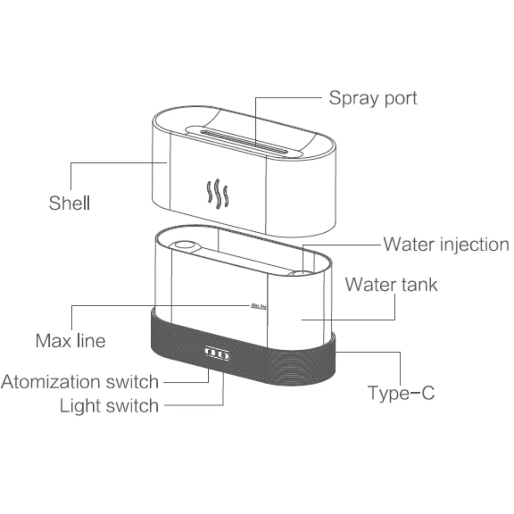 Aroma Flame Humidifier & Essential Oils