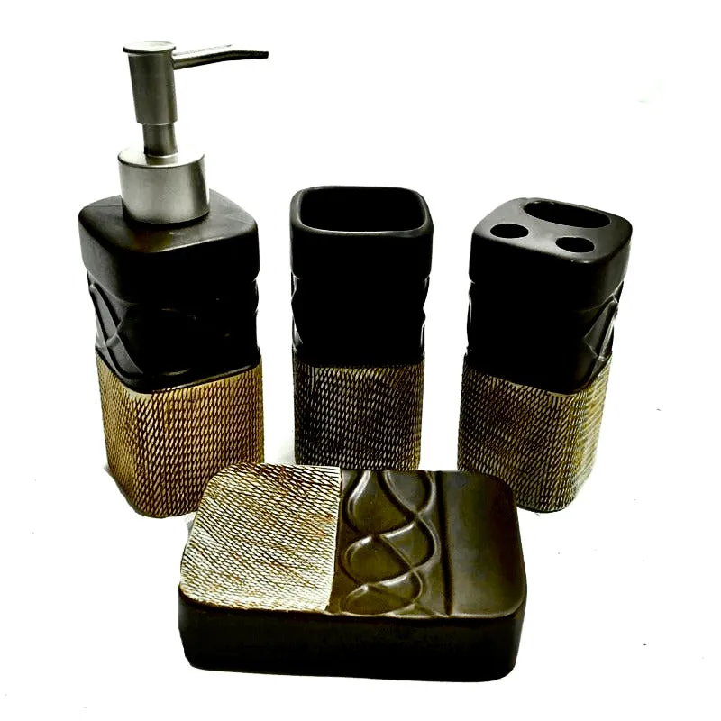 Bathroom Set Eleganza Black (Set of 4Pcs)