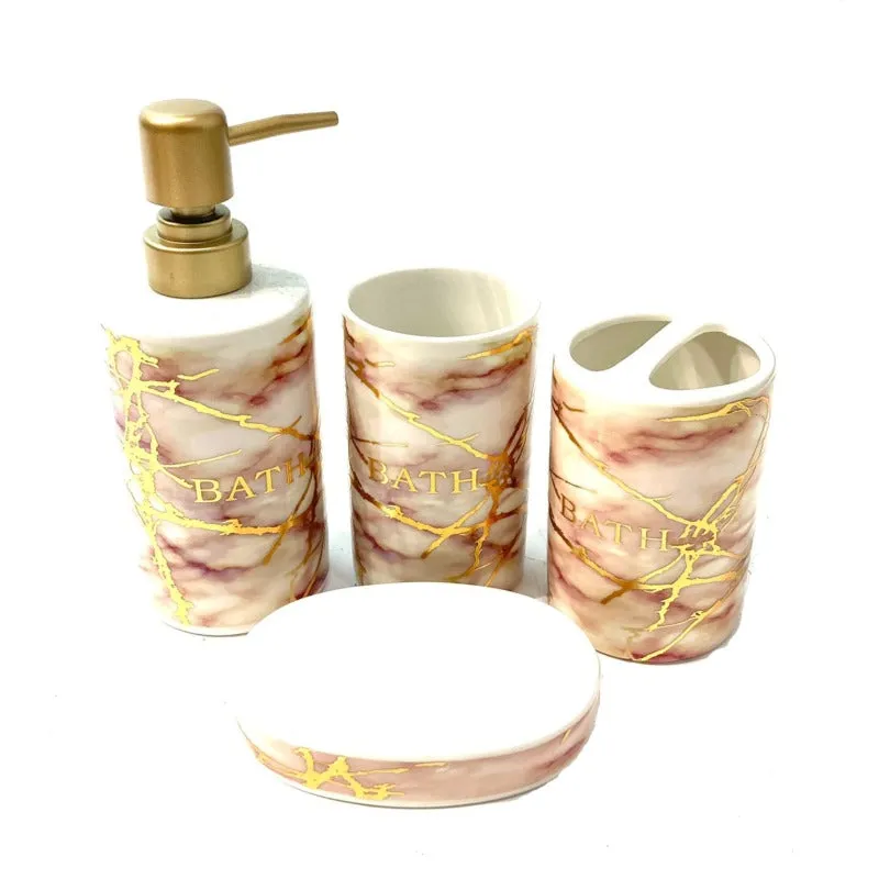 Bathroom Set Marble (Set of 4Pcs)