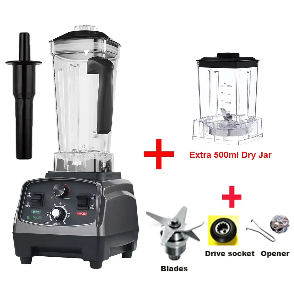 BioloMix 3HP 2200W Heavy Duty Commercial Grade Timer Blender Mixer Juicer Fruit Food Processor Ice Smoothies BPA Free 2L Jar