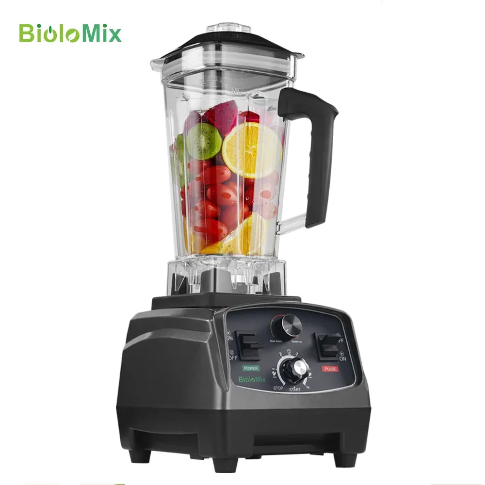 BioloMix 3HP 2200W Heavy Duty Commercial Grade Timer Blender Mixer Juicer Fruit Food Processor Ice Smoothies BPA Free 2L Jar