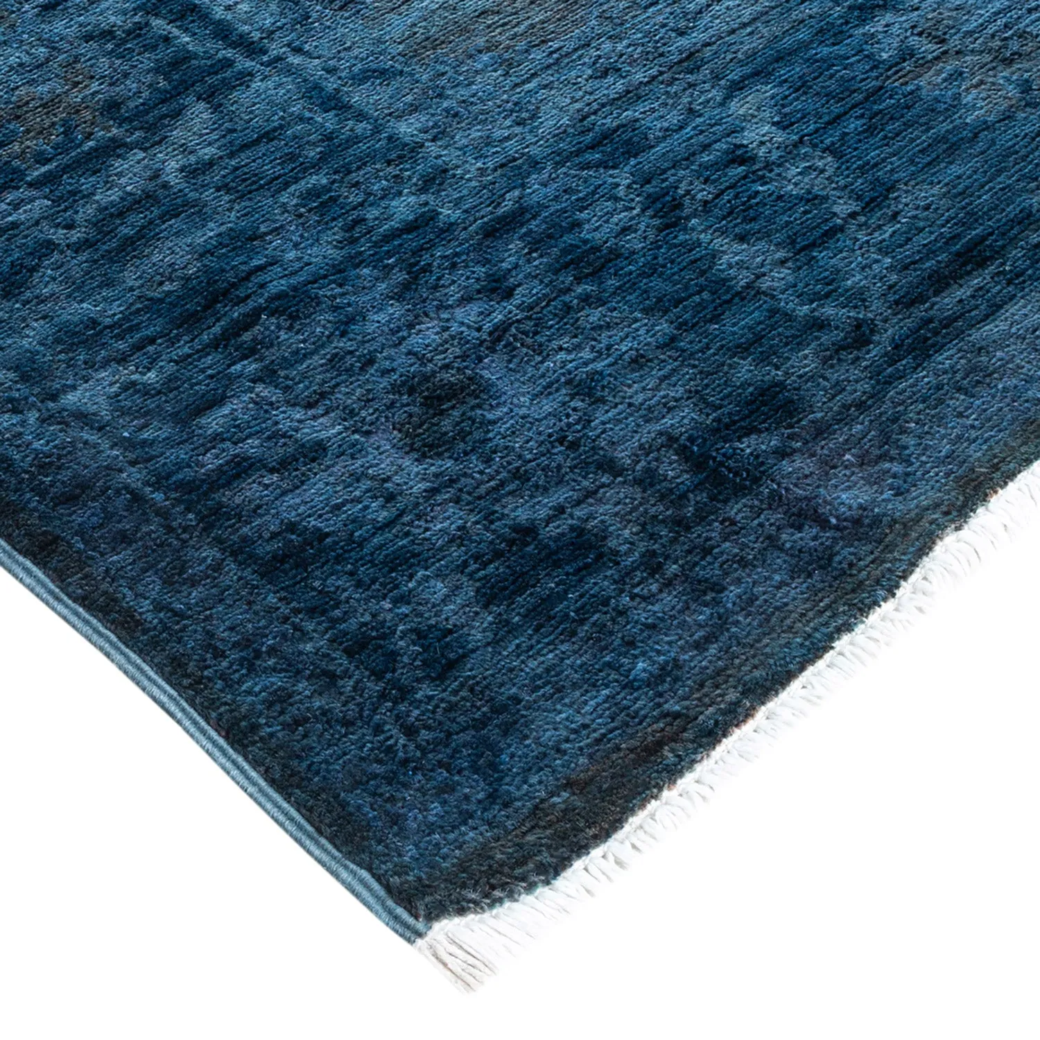 Blue Overdyed Wool Rug - 6' x 8'8"