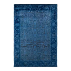 Blue Overdyed Wool Rug - 6' x 8'8"