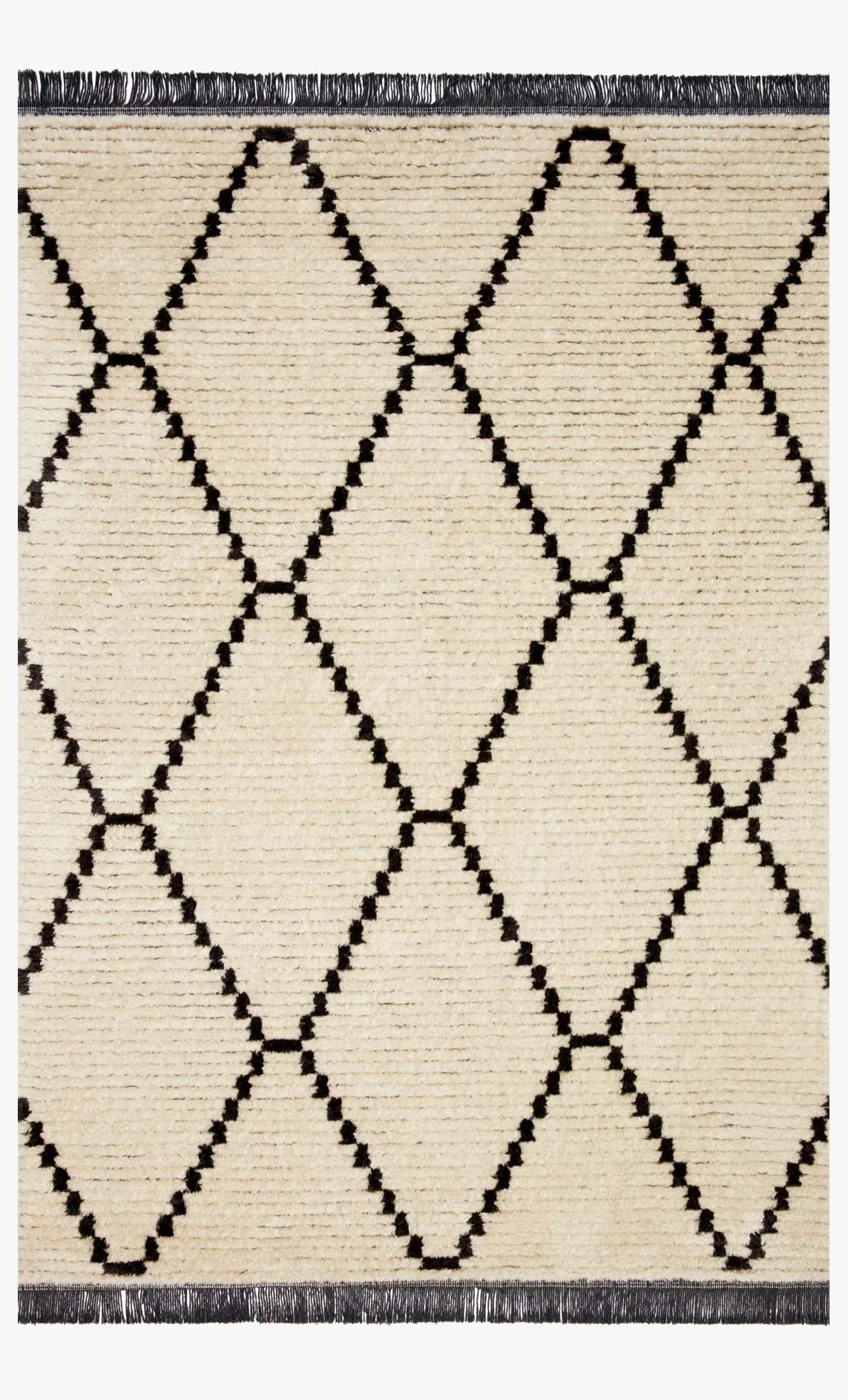 Chris Loves Julia x Loloi - Alice Collection - Contemporary Power Loomed Rug in Cream & Charcoal (ALI-04)