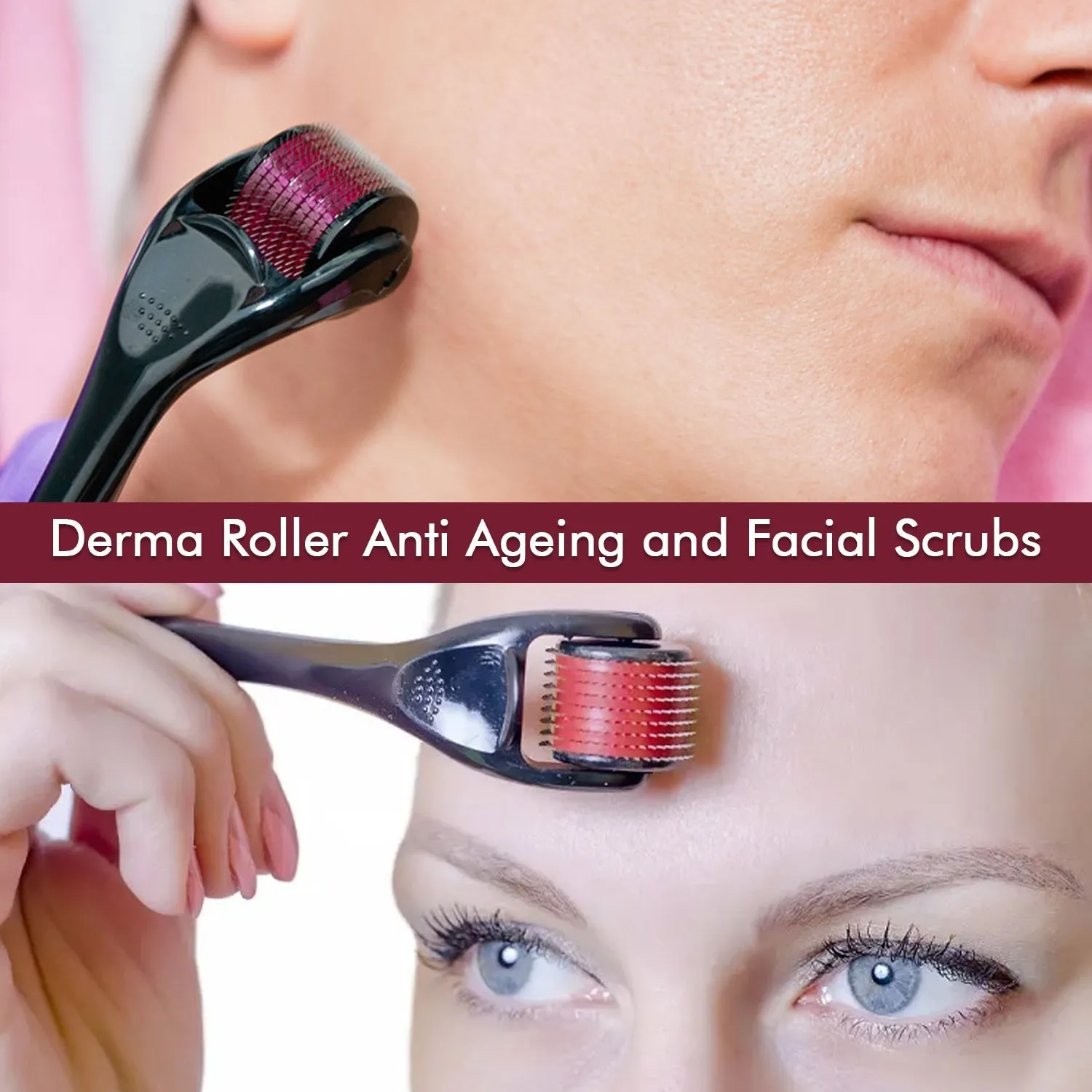 Derma Roller Anti Ageing and Facial Scrubs & Polishes Scar Removal Hair Regrowth (1mm)