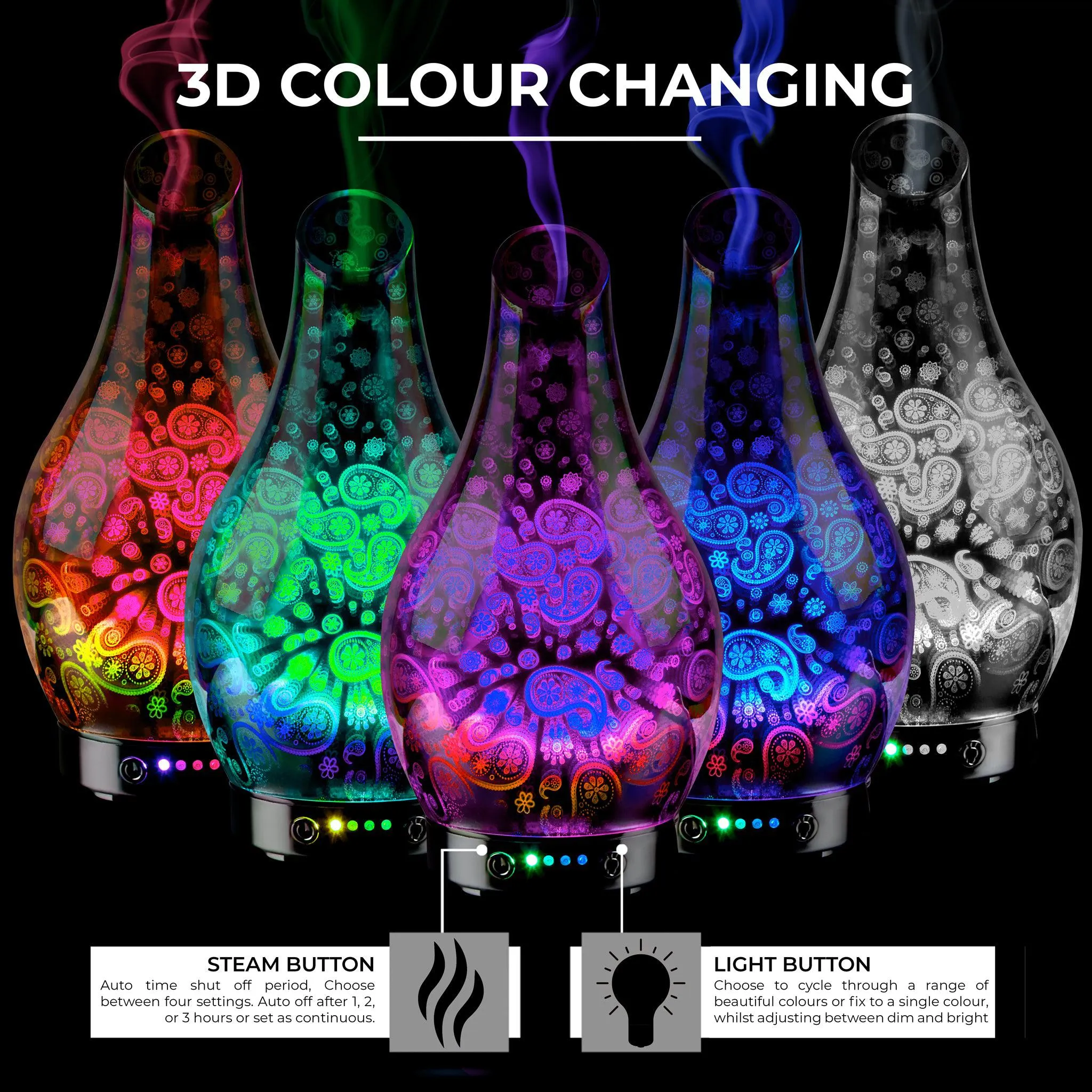 Desire Paisley Colour Changing Oil Diffuser Aroma Humidifier