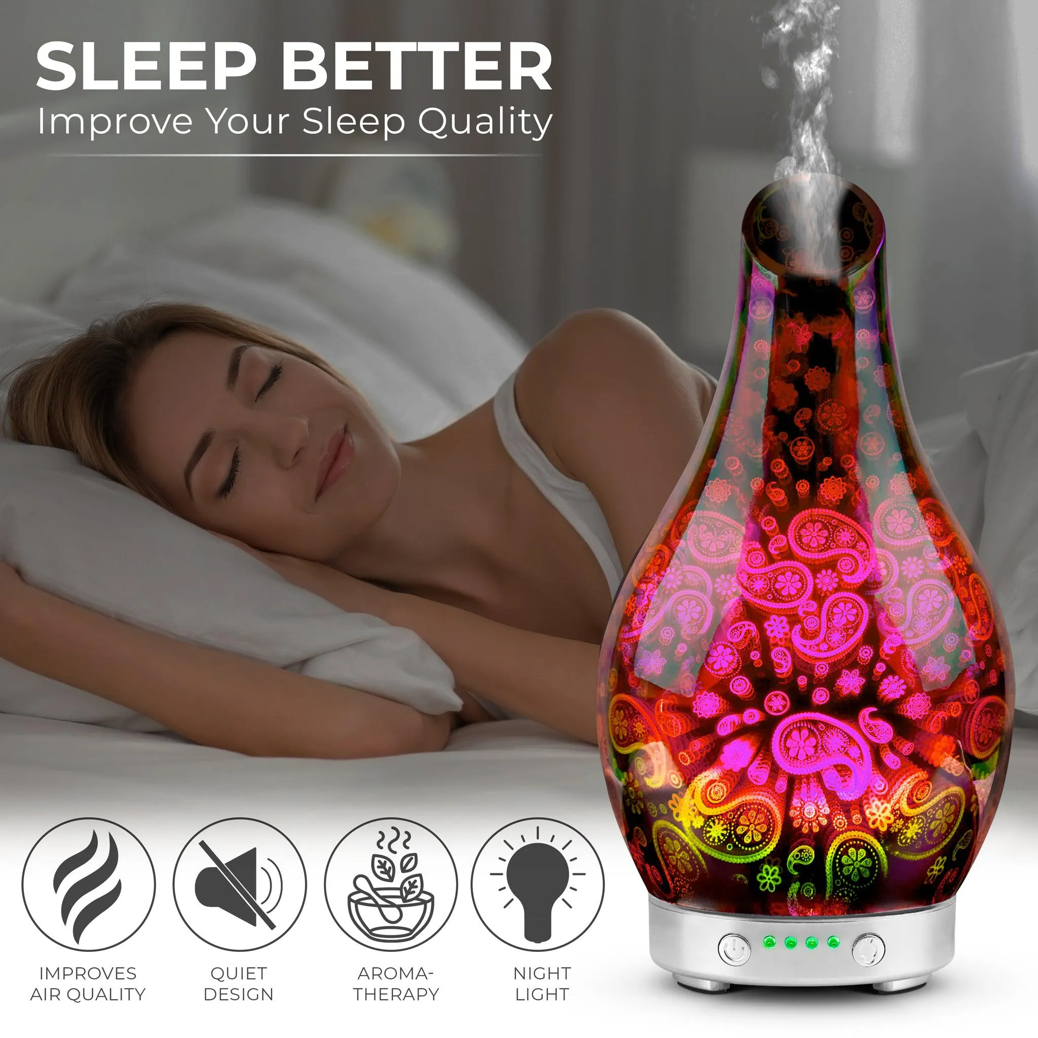 Desire Paisley Colour Changing Oil Diffuser Aroma Humidifier