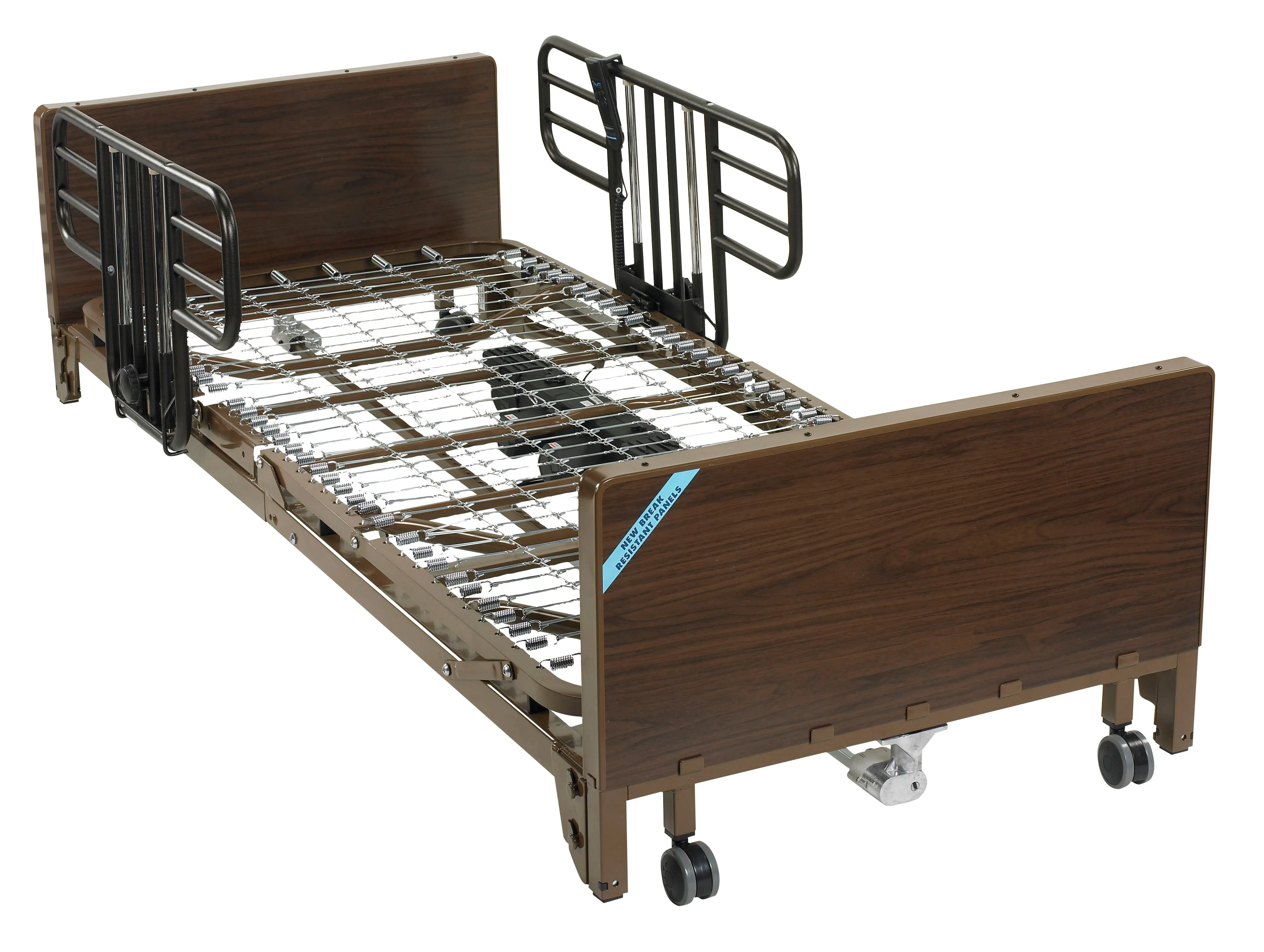 Drive Medical 15235bv-hr Delta Ultra Light Full Electric Low Hospital Bed with Half Rails