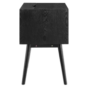 Ember Wood Nightstand With USB Ports