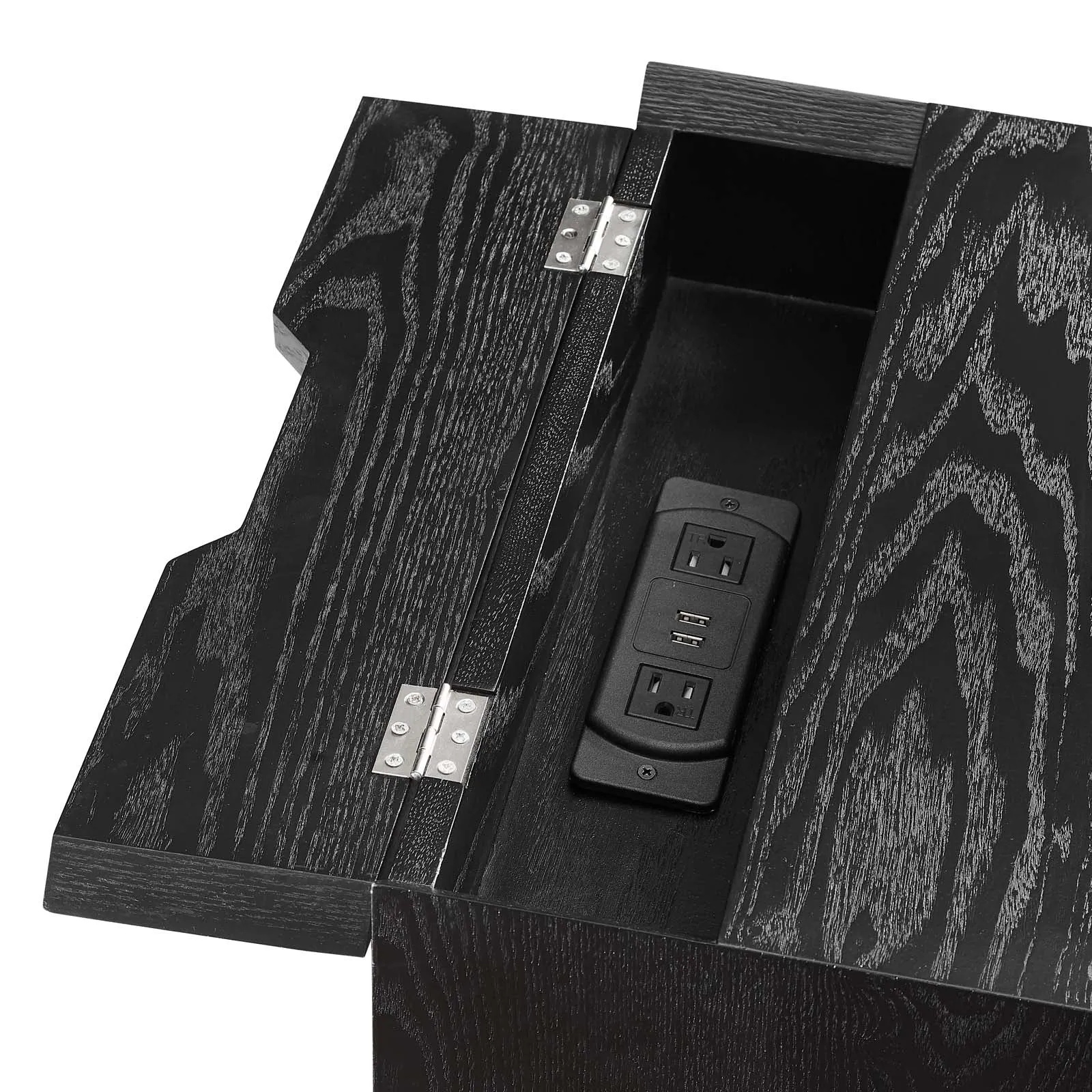 Ember Wood Nightstand With USB Ports