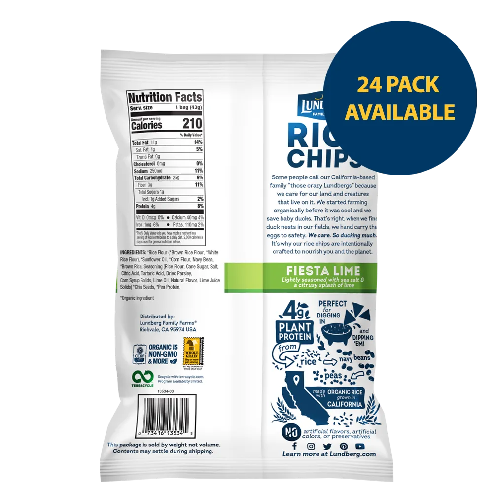 Fiesta Lime Rice Chips - Single-Serve