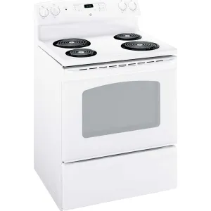 GE 30" Electric Freestanding Range with Storage Drawer White - JCBS280DMWW