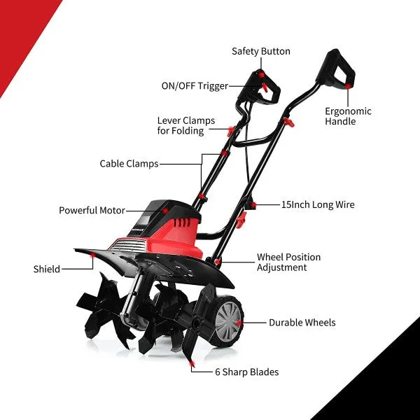 Goplus 13.5 Amp Corded Electric Tiller and Cultivator