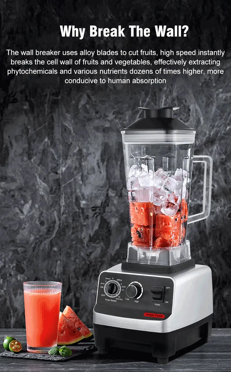 Heavy Duty Commercial BlenderJuicer Food Processor Ice Smoothies Blender Mixer High Power Juice maker Crusher 2000W EU Plug