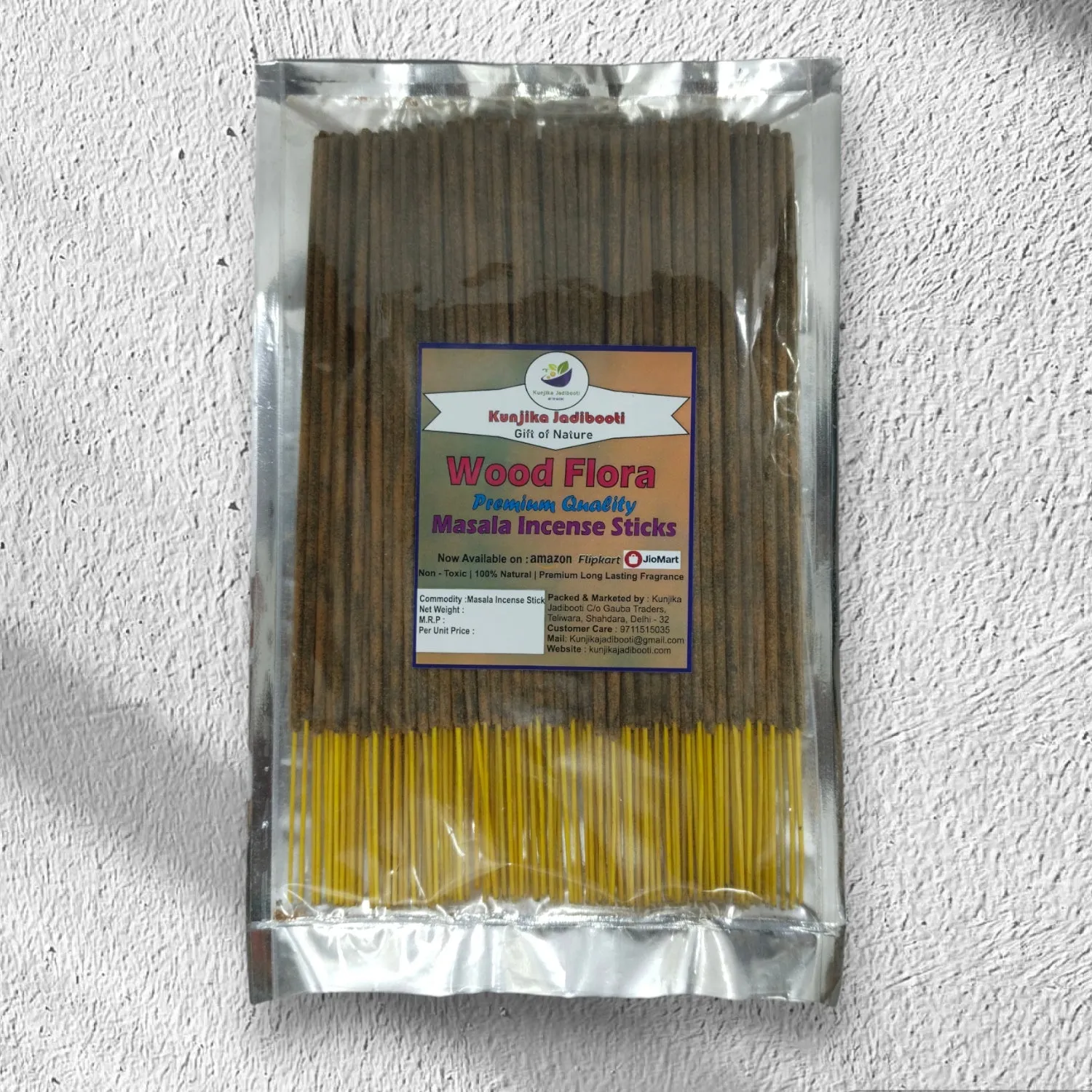 Kunjika Jadibooti Wood Flora Premium Natural Masala Incense Sticks Natural Wooden Fragrance Agarbatti Nagchampa 100% Natural Fragrances - 100 Gms