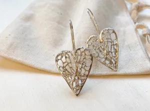 Large Sea Fan Heart French Hook Earrings