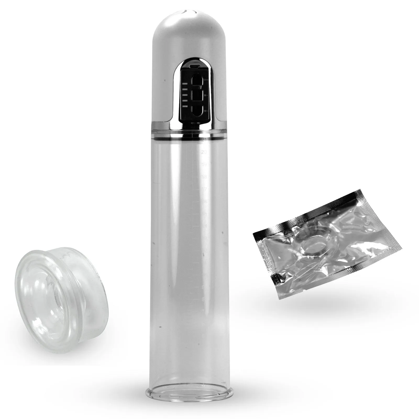 LeLuv Auto Penis Pump | 2.4" x 8" Kit with 1 Sleeve & 1 Cock Ring