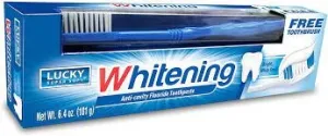 Lucky Super Soft Toothpaste with Toothbrush Whitening 6.4oz