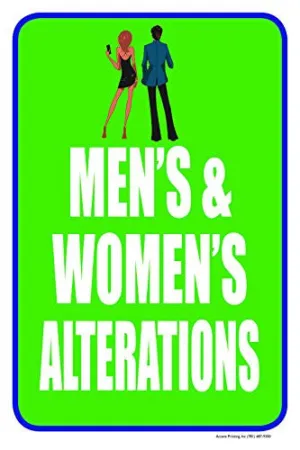 Men's & Women's Alterations 12" X 18" Store Retail Dry Cleaner Counter Signs