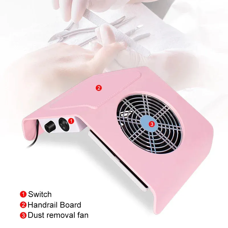 Nail Dust Collector Fan Vacuum Cleaner Manicure Machine Strong Suction Powerful Nail Tool Nail Vacuum Cleaner for Manicure