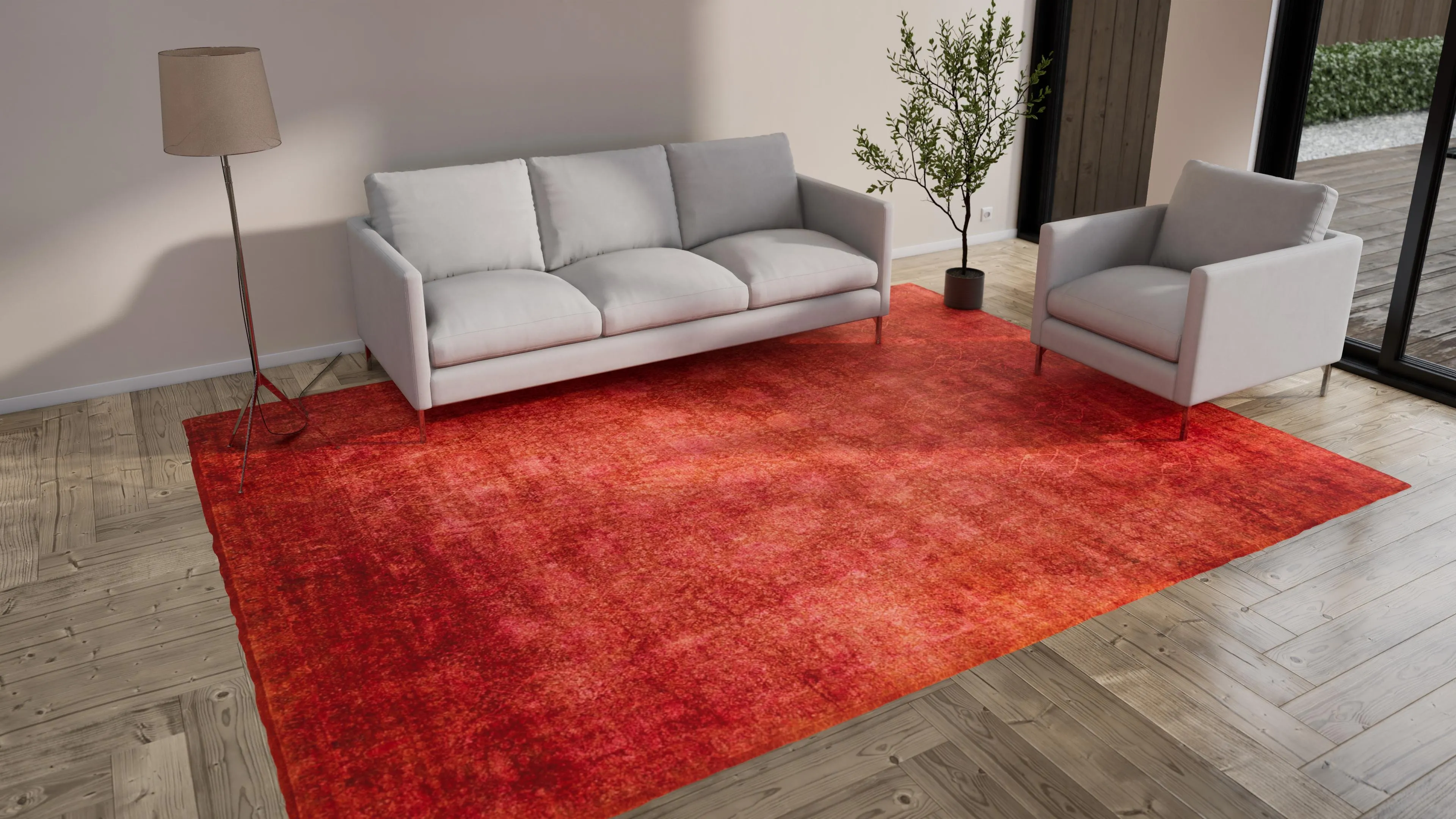 Orange Samsara Wool Rug - 9'1" x 12'1"