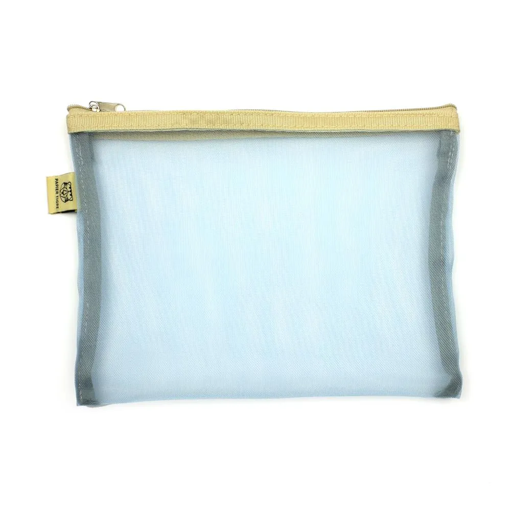 Paper Tigre Mesh Pouch, Medium - Light Blue