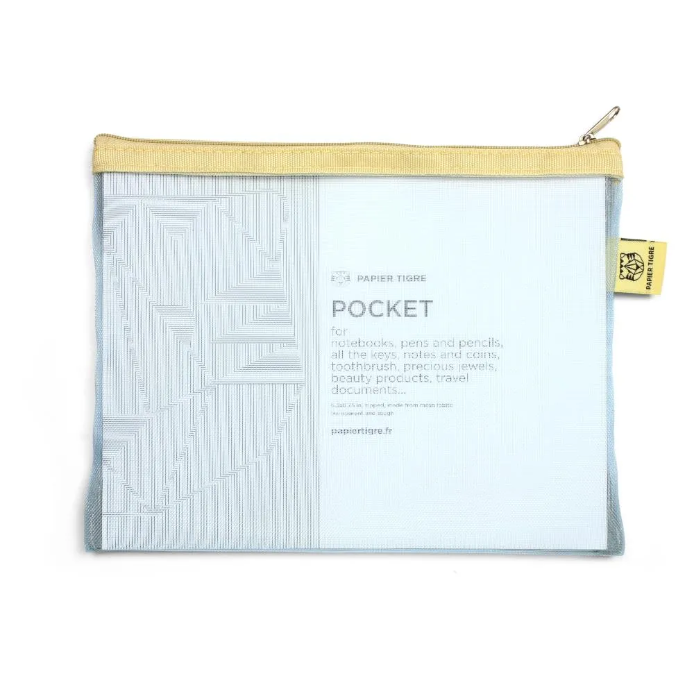 Paper Tigre Mesh Pouch, Medium - Light Blue