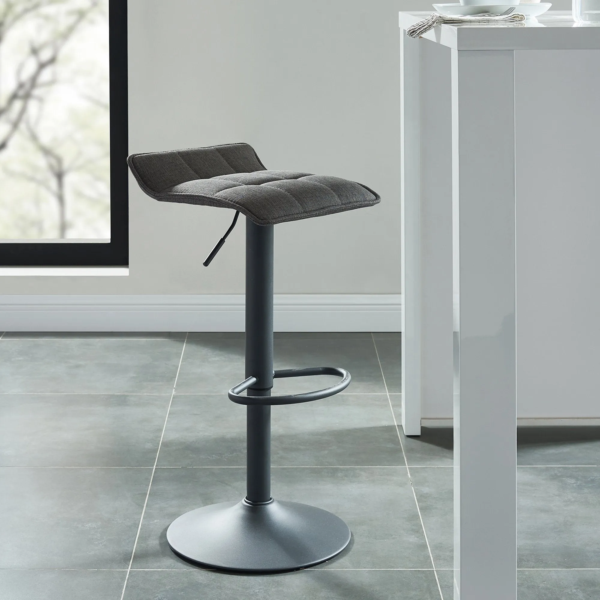 Pluto-Air Lift Stool-Grey Fabric