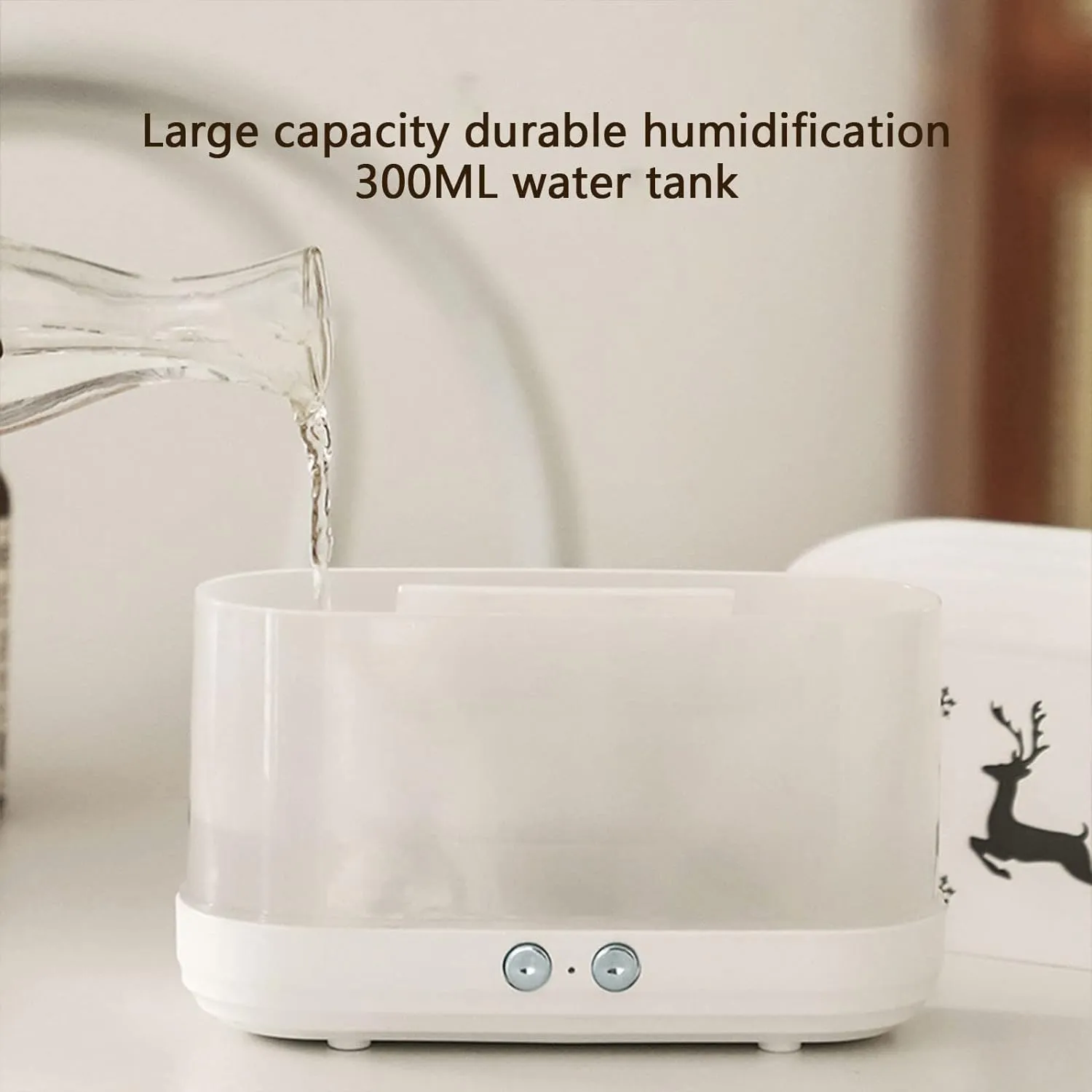 Premium Flame Diffuser Humidifier - Realistic Flame, Quiet Operation, Auto Shut-Off | Aromatherapy for Home & Yoga.