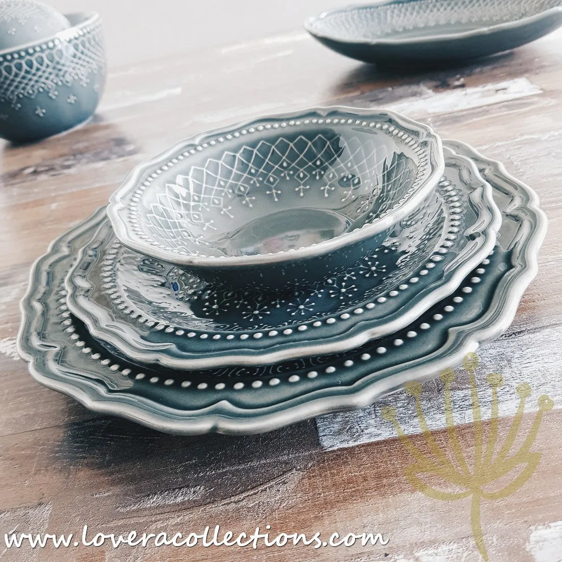 [RESTOCKED] French Lace Dinnerware Collection