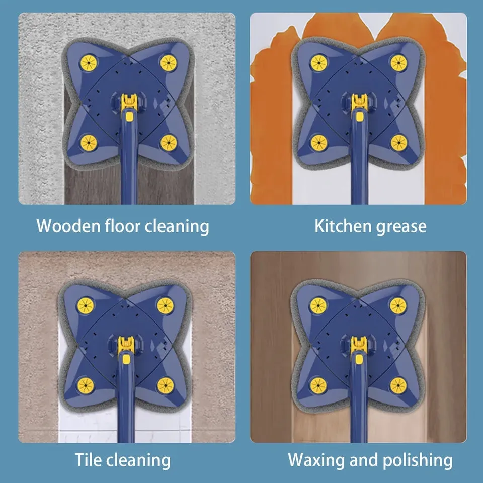 ROTATING 4X LEAVES TWISTER CLEANING MOP