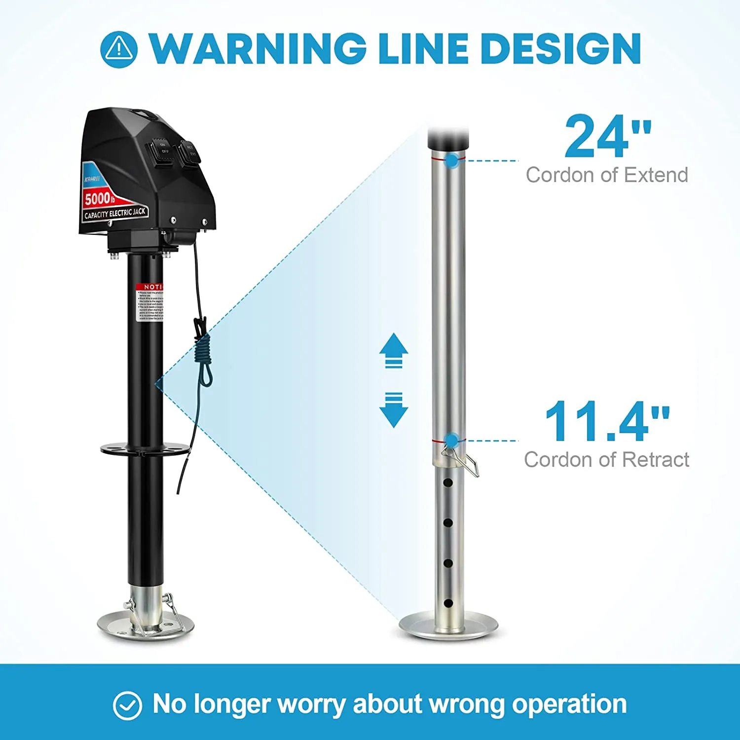 RV Electric Tongue Jack 5000lbs