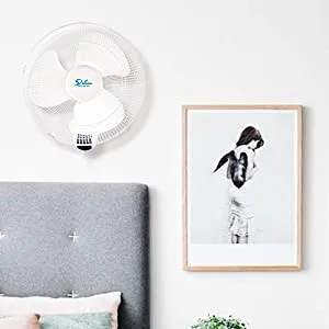 Simple Deluxe 16 Inch Digital Wall Mount Fan with Remote Control 3 Speed-3 Oscillating Modes-72 Inches Power Cord, ETL Certified-White, 16"