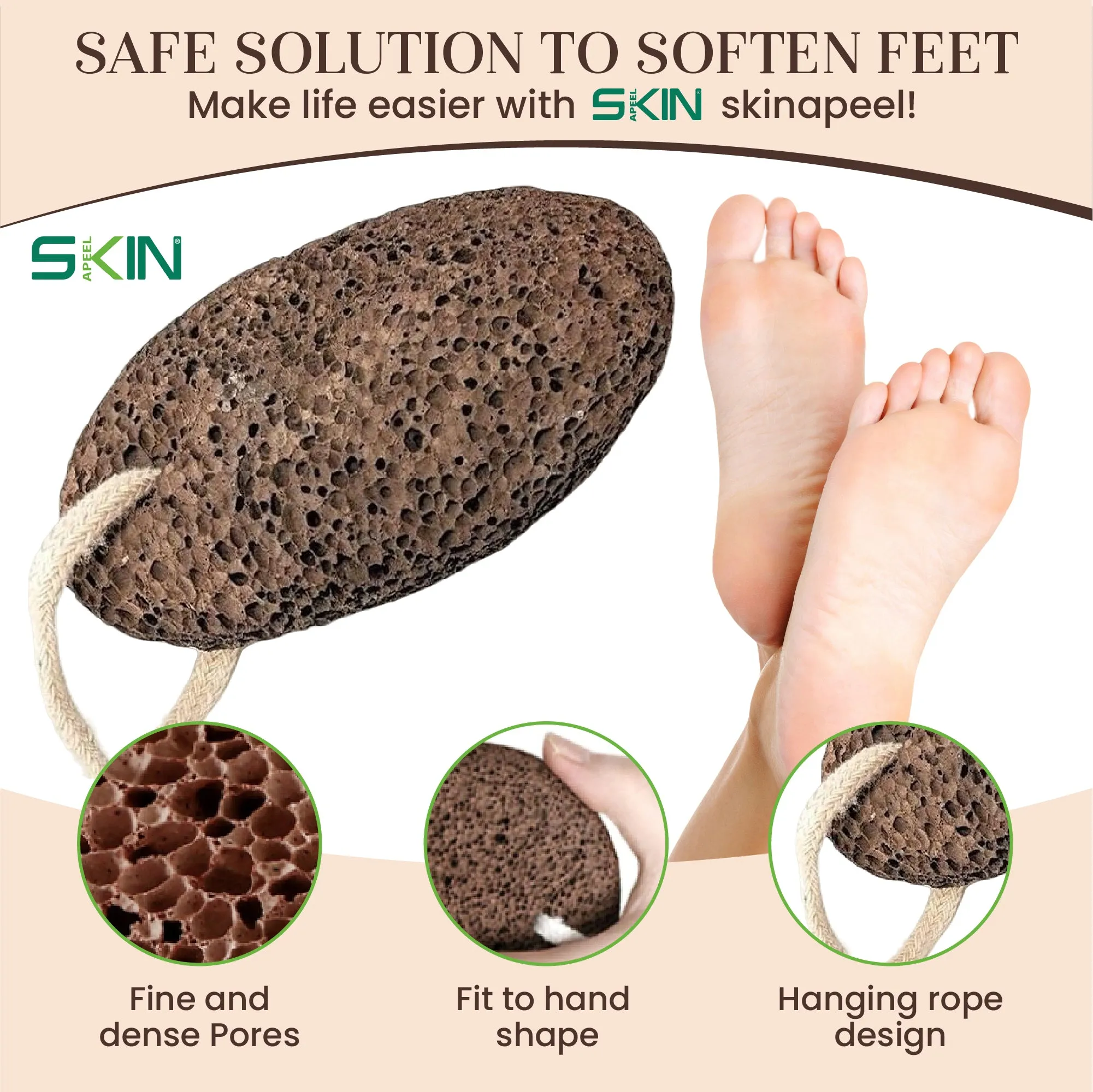 Skinapeel Large Dead Skin Exfoliating Pumice Stone