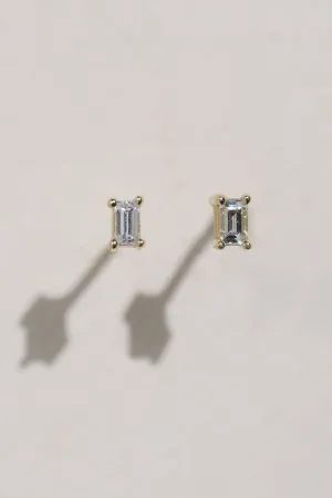 Teeny Baguette Diamond Studs