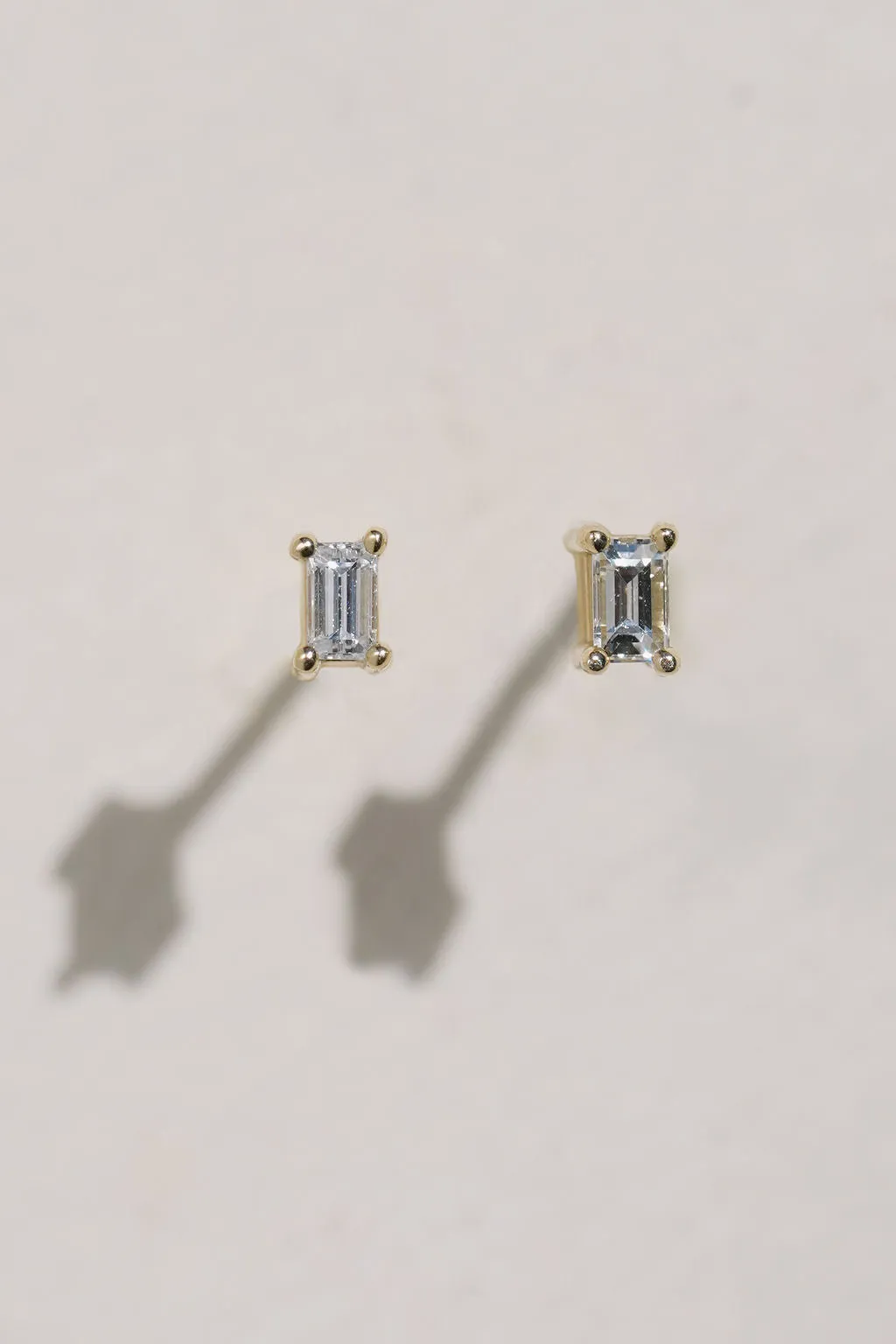 Teeny Baguette Diamond Studs