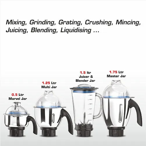 Vidiem Tusker 750 Watts Mixer Grinder with 4 Jars - VDMMG-TUSKER750