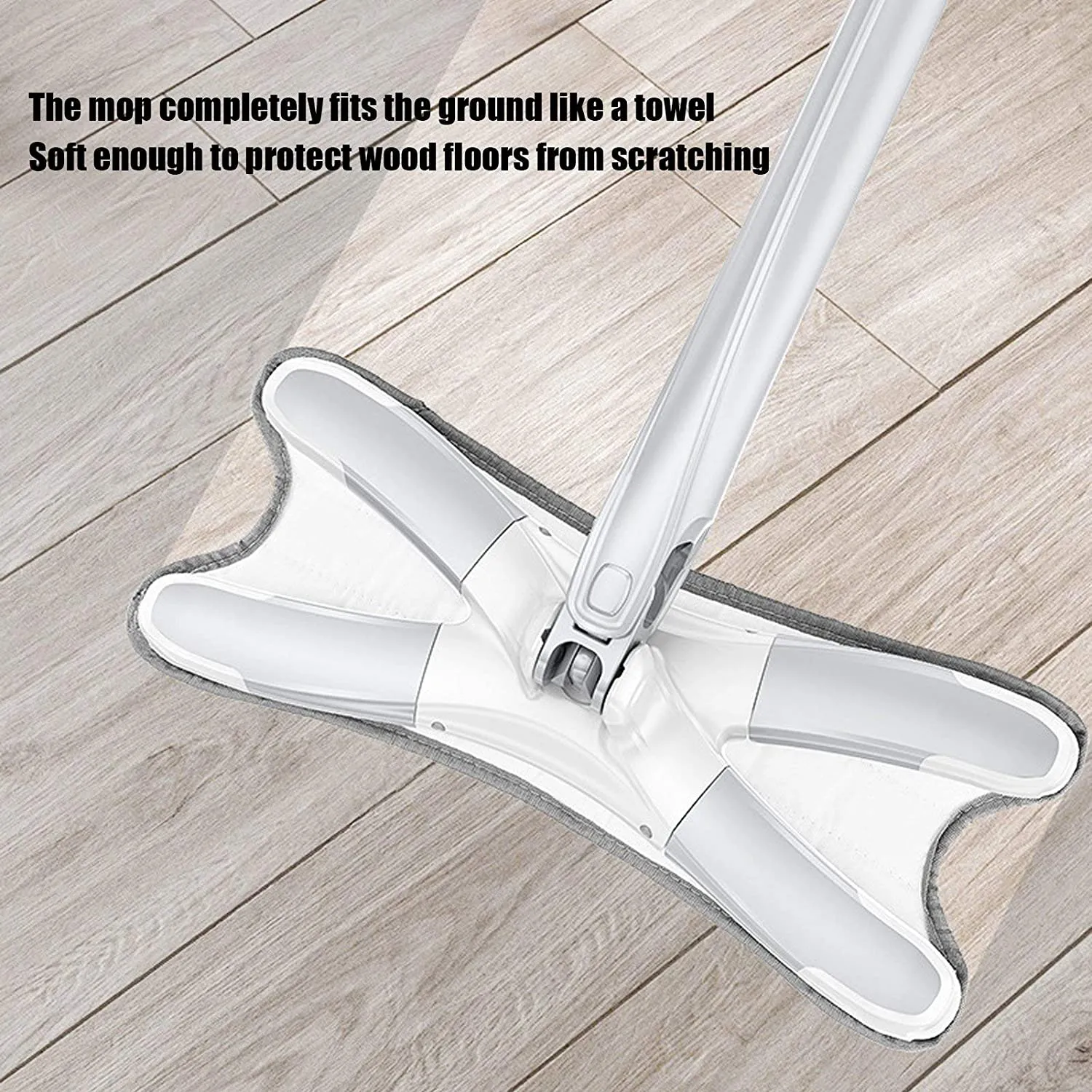 X Shape Mop or Floor Cleaning Hands-Free Squeeze Microfiber Flat Mop System 360° Flexible Head, Wet and Dry mop for Home Kitchen with 1 Super-absorbent Microfiber Pads.