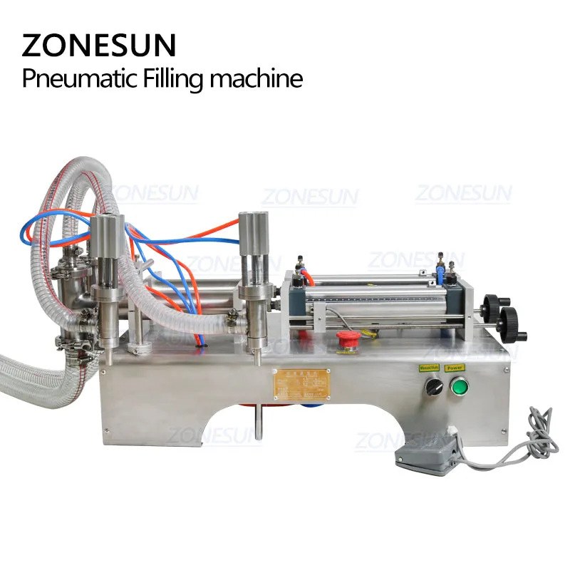 ZONESUN Double Head Milk Juice Liquid or Softdrink Pneumatic Filling Machine