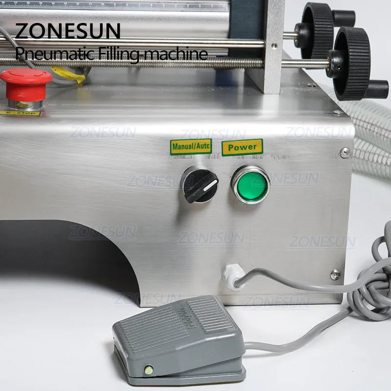 ZONESUN Double Head Milk Juice Liquid or Softdrink Pneumatic Filling Machine